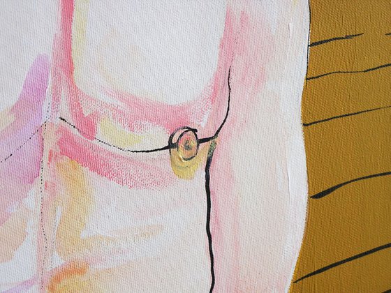 Afternoon -  Abstract Male Nude Acrylic Painting