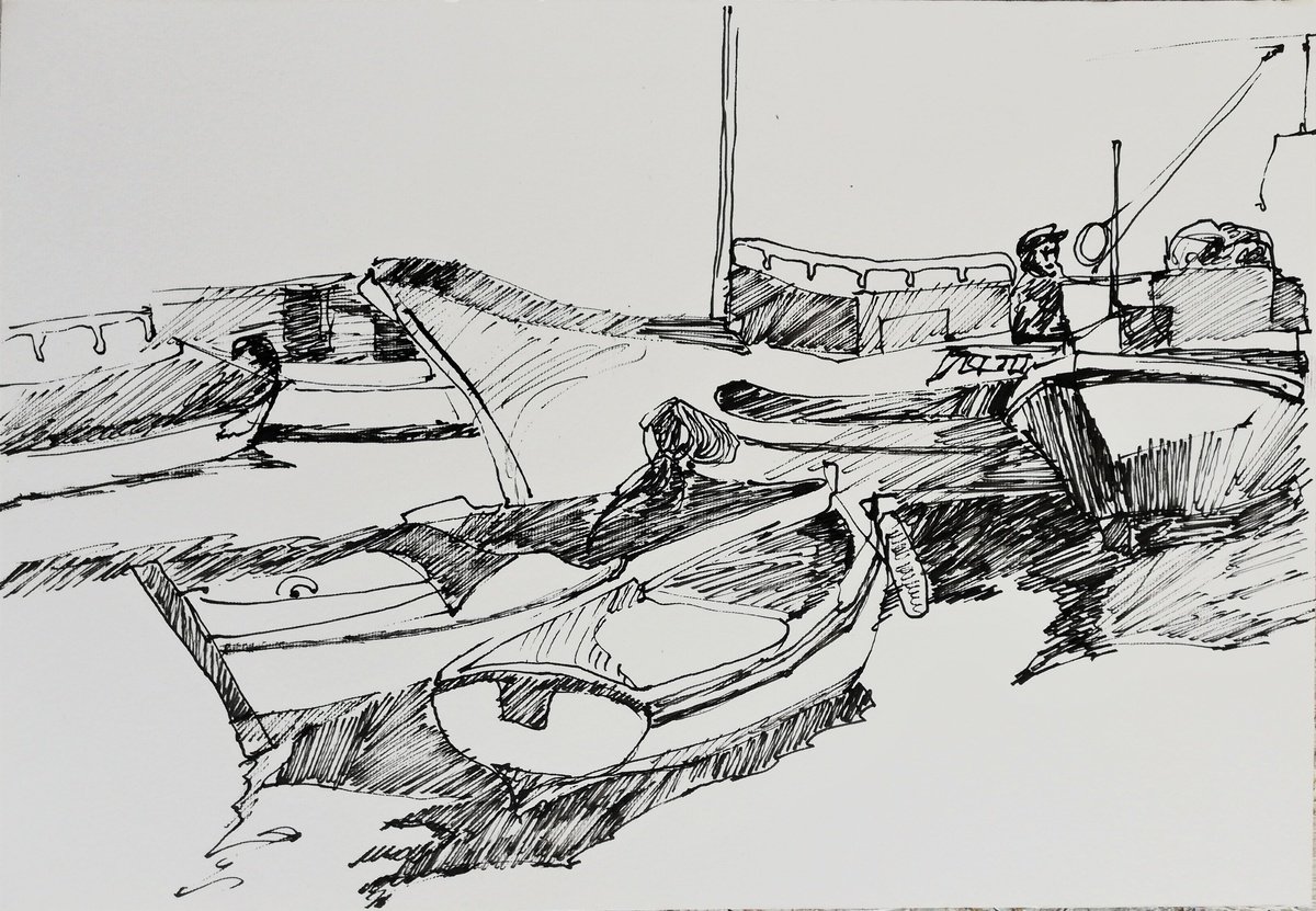 Harbor Boats by Jelena Djokic