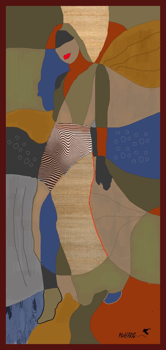 Organic Abstract Painting By Joe Mcharg, 28 X 59, Tall Gal, Original Artwork