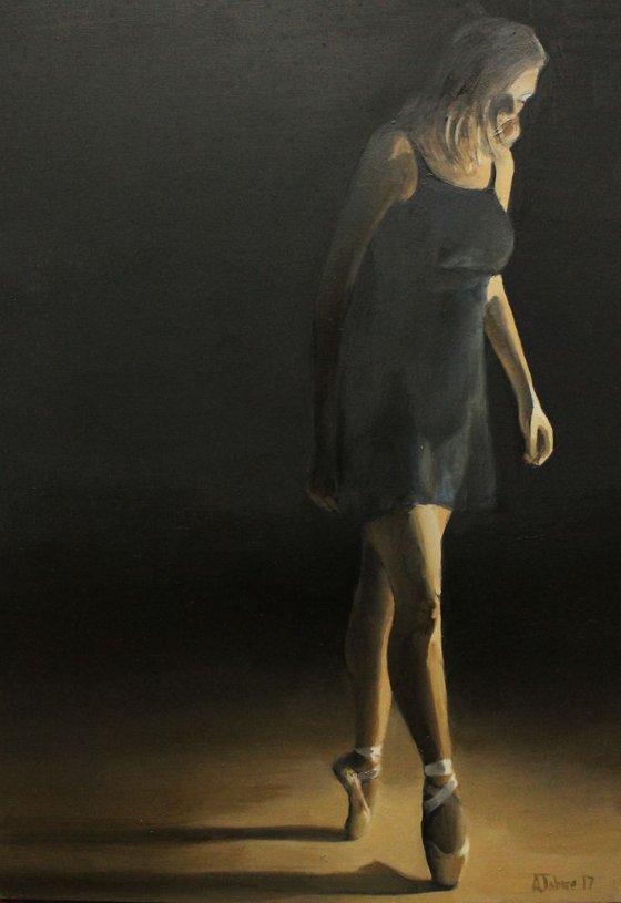 On Pointe, Ballet Painting, Ballerina, Framed Dancer Painting