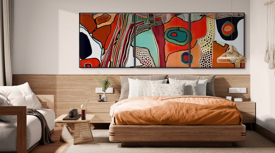 TRiptych Geometric abstraction #56