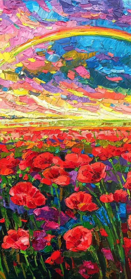 Rainbow on the poppies field by Vanya Georgieva