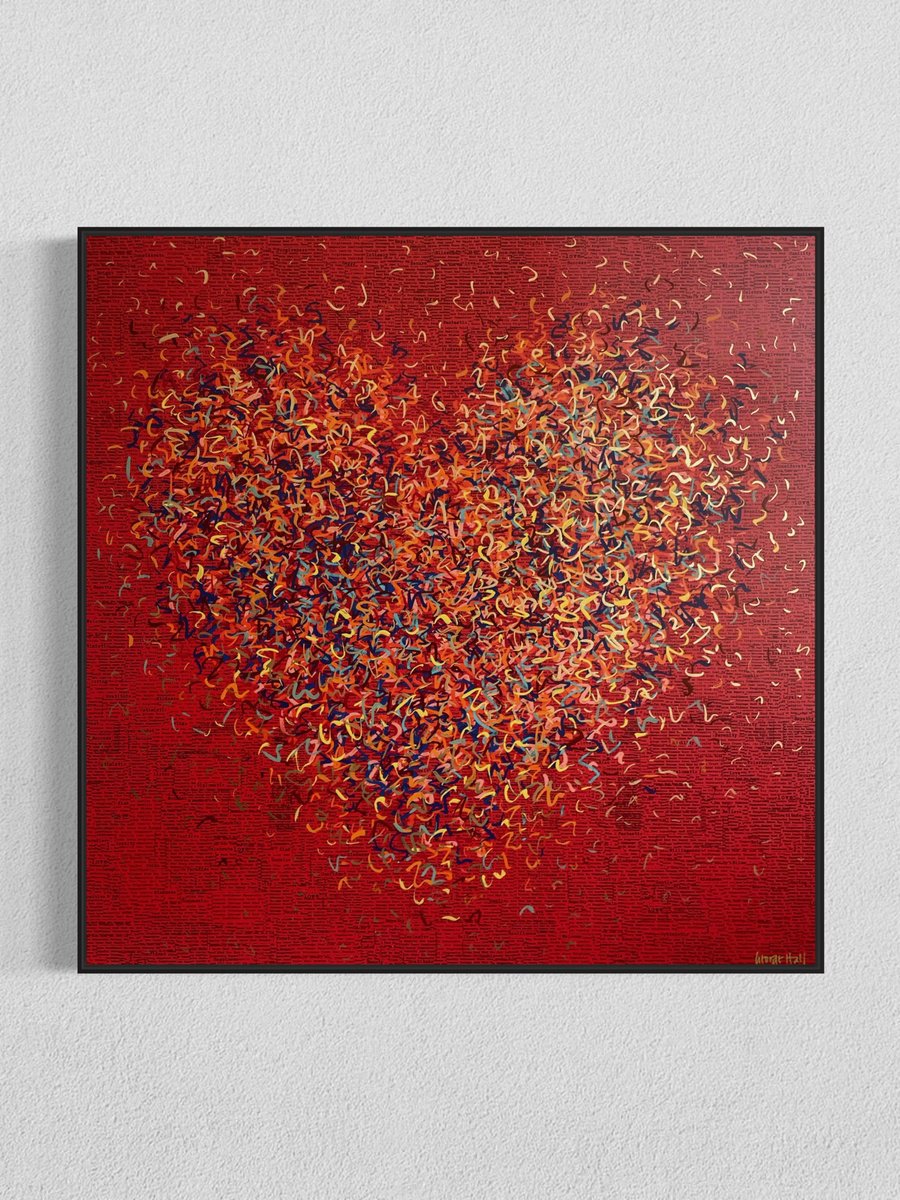 Impressionistic Abstract Painting By George Hall, 40 X 40, Iconic Optimist, Original Artwork