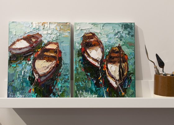 Boats  - Original oil painting