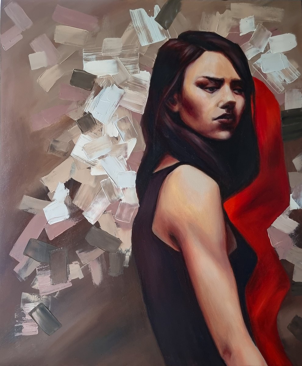 Expressive Portrait Oil Painting By Artmoods Tp, 20 X 24, The Follower, 4, Original Artwork