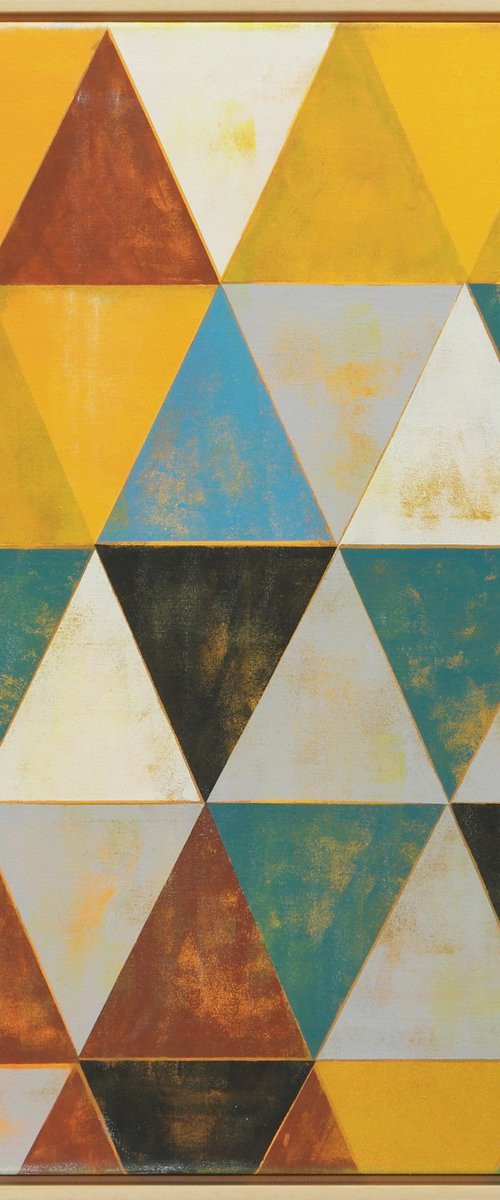 Triangle Traffic in Brown- Incl Frame - Square Canvas - 85x85CM - Ronald Hunter - 2A by Ronald Hunter