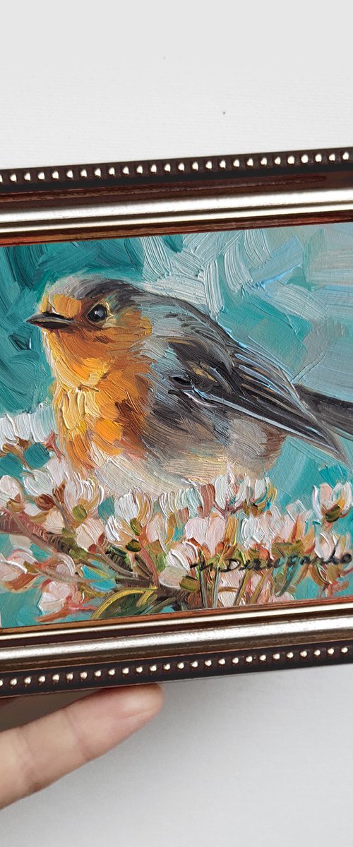 Robin bird by Nataly Derevyanko