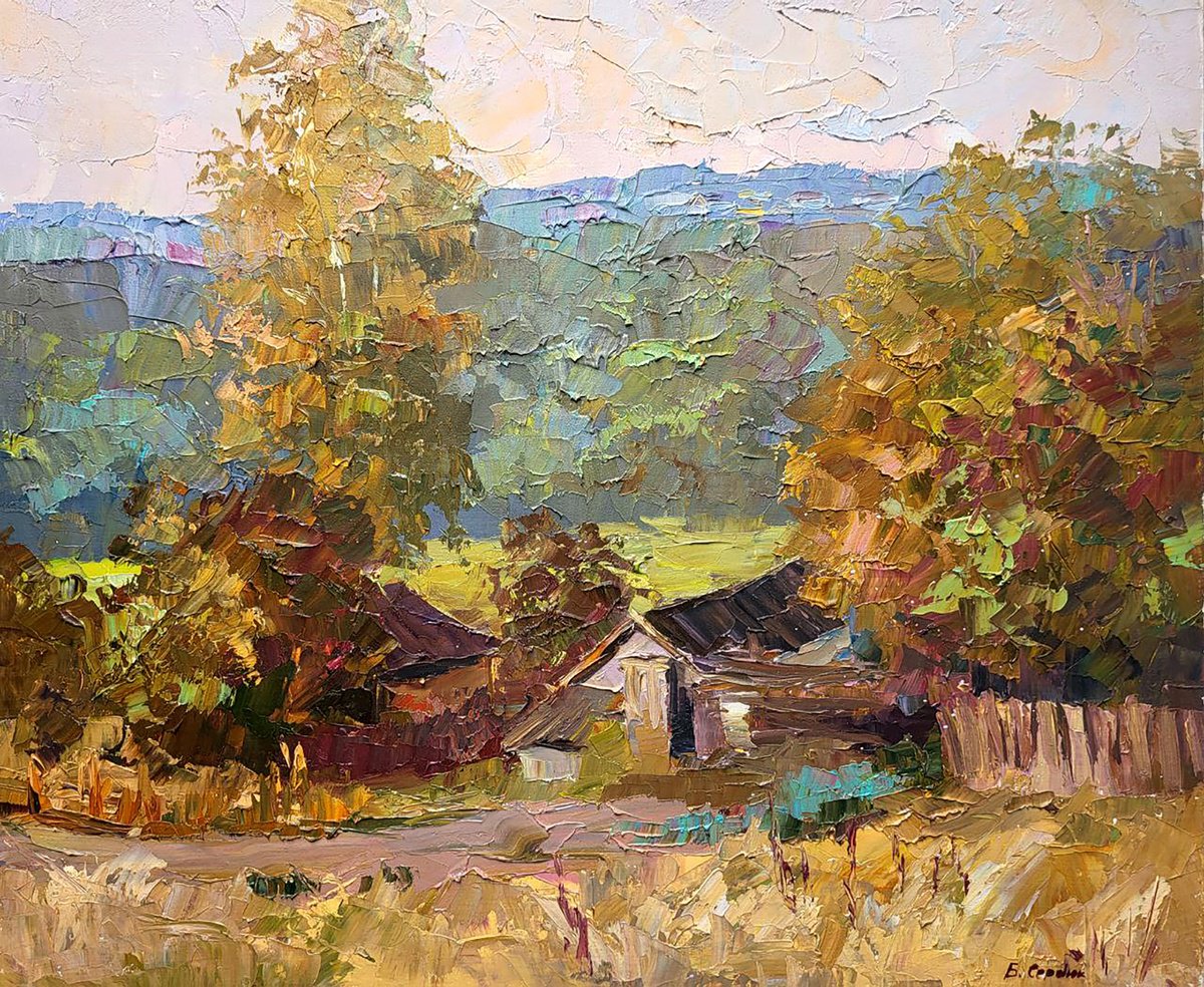 Oil painting October morning Serdyuk Boris Petrovich nSerb886 by Boris Serdyuk
