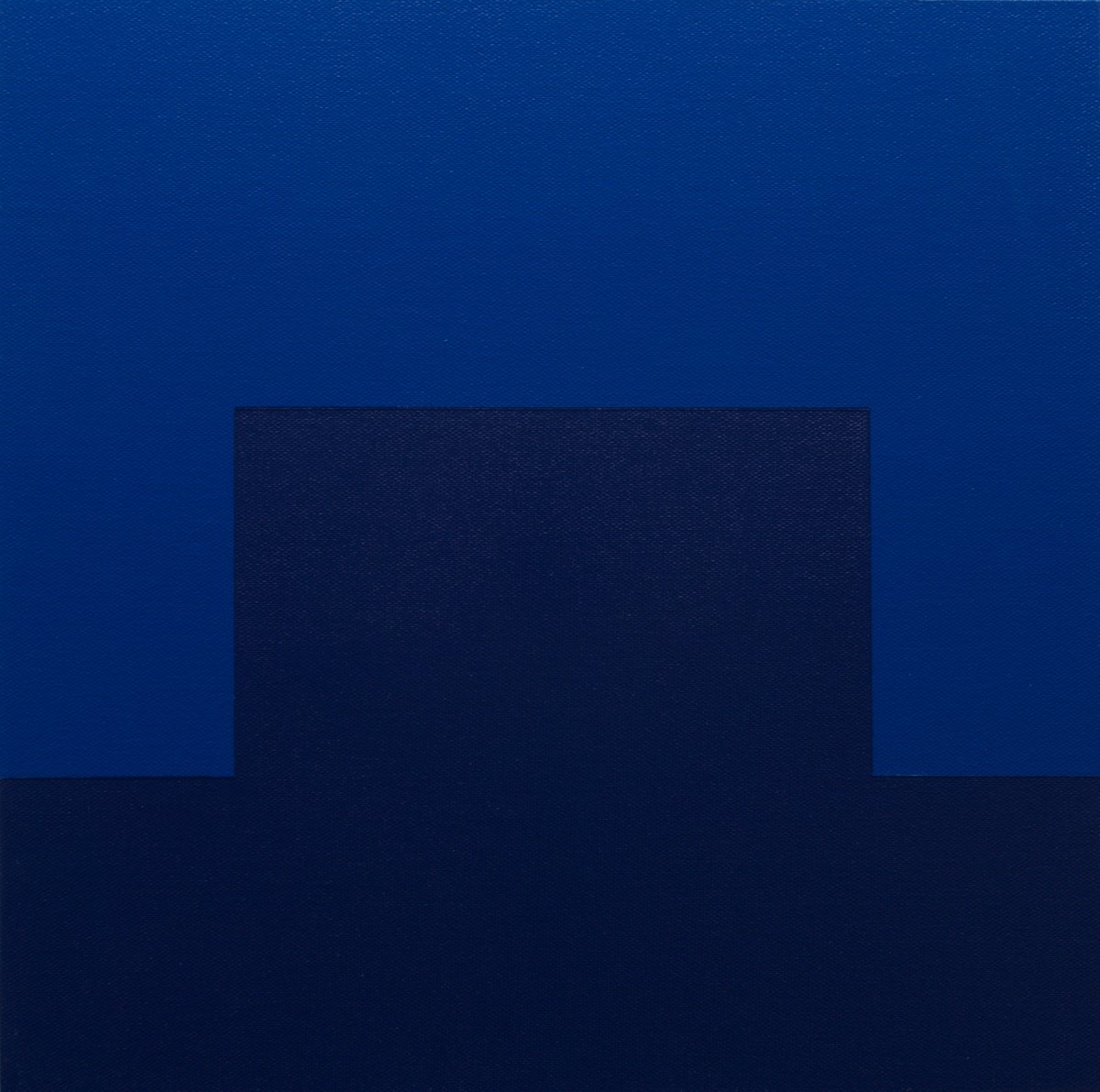 Geometric Abstract Acrylic Painting By Rich Moyers, 14 X 14", Cyan, Original Artwork