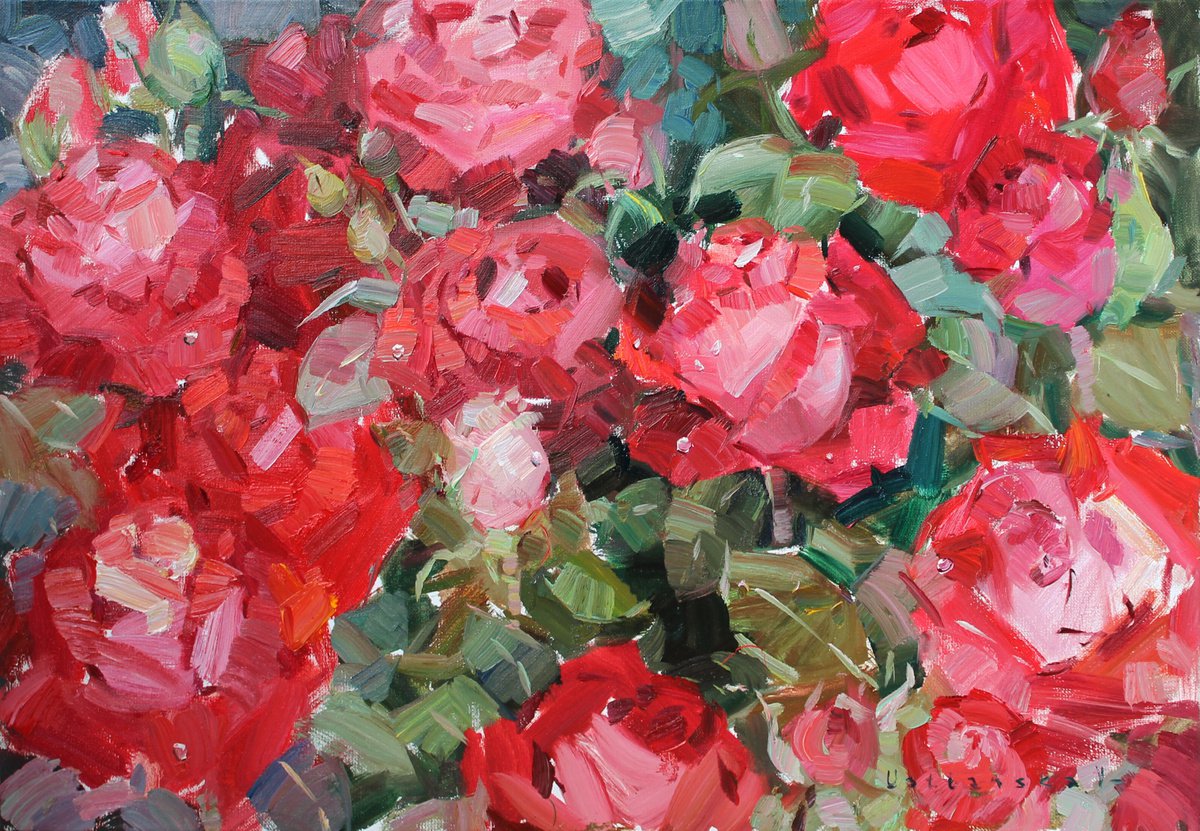 Passionate roses by Vira Ustianska
