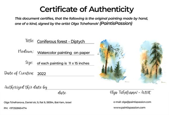Coniferous forest - Diptych