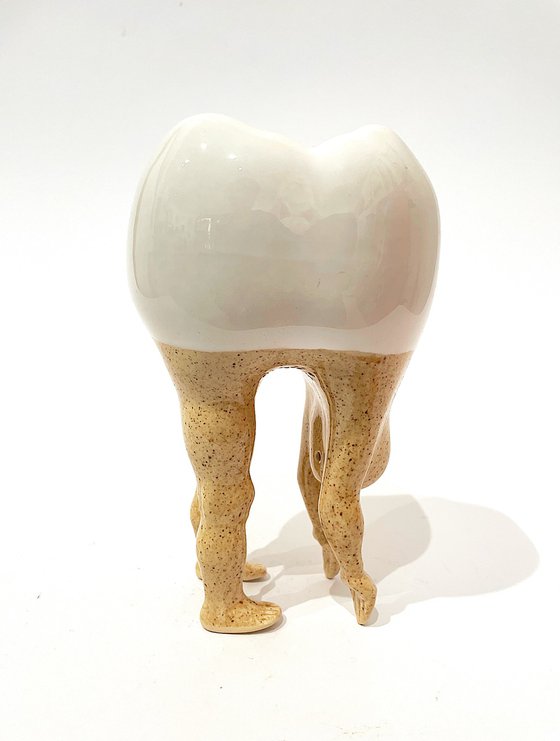Artistic Tooth with Dotted Legs