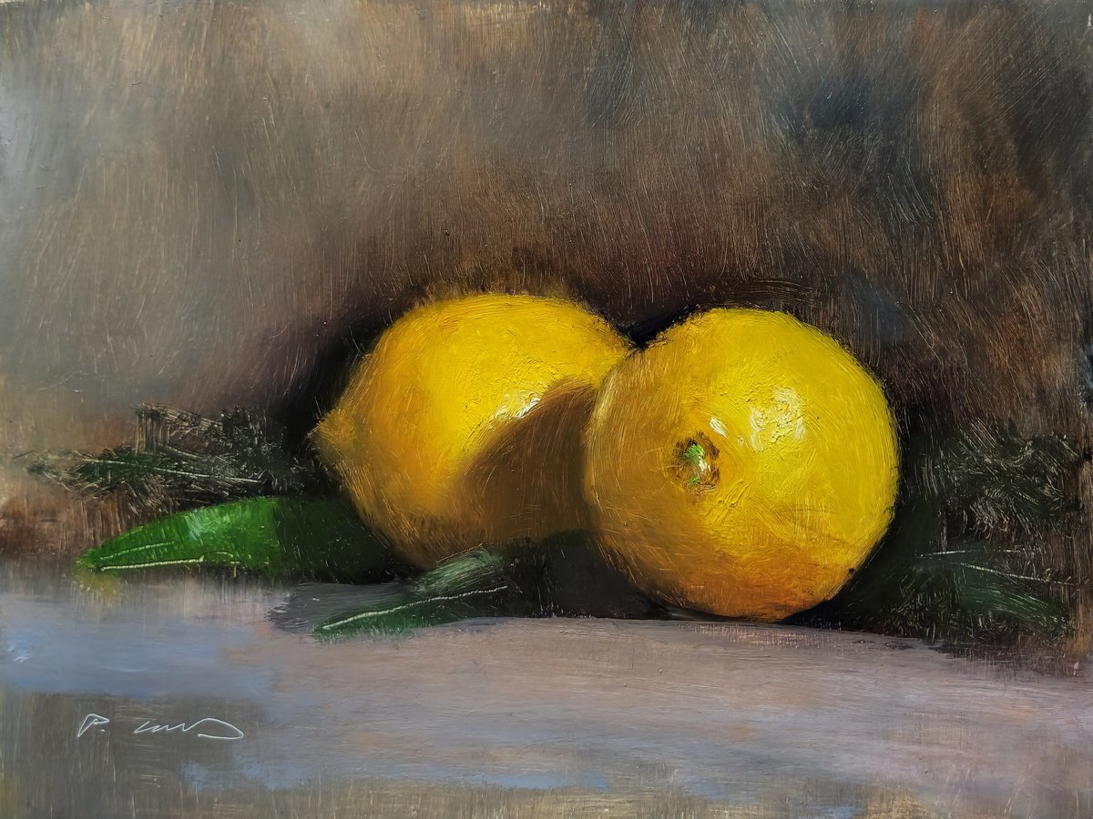 Two Lemons By Pascal Giroud, 8 X 6, Artwork For Sale On Artfinder