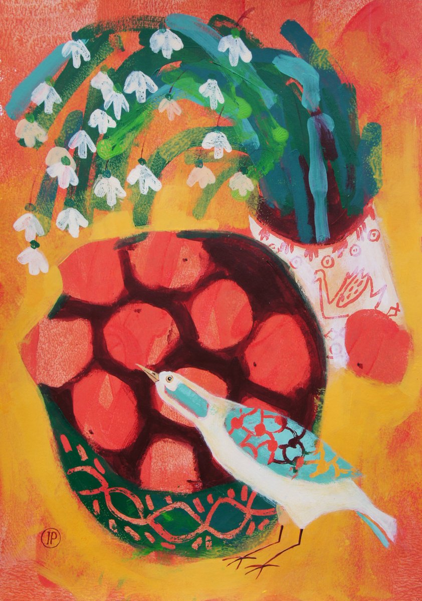 Impressionistic Still Life Acrylic Painting By Irina Plaksina, 12 X 17, Mandarins, Original Artwork