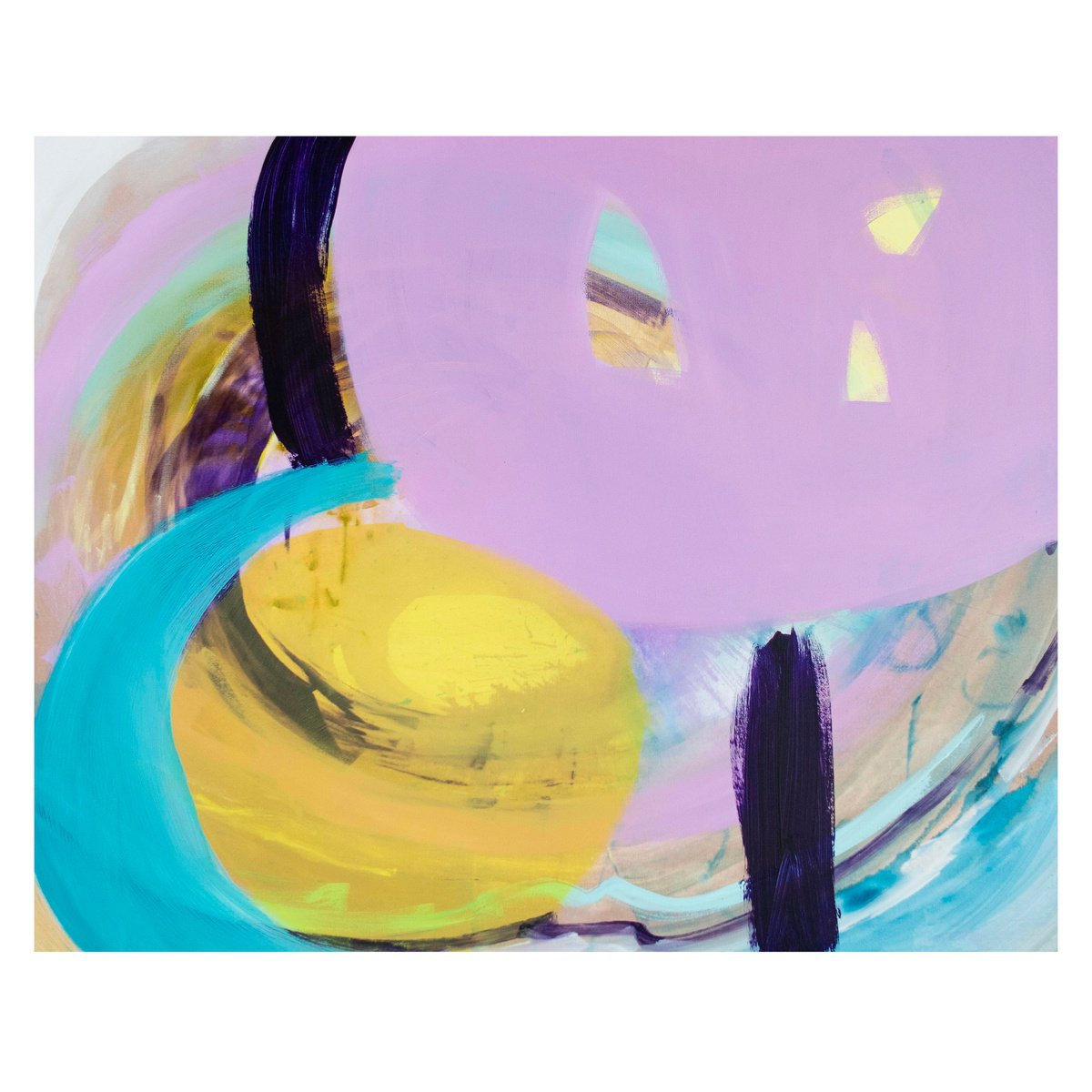 Organic Abstract Acrylic Painting By Suzie Cumming, 50 X 40", Space Tree, Original Artwork