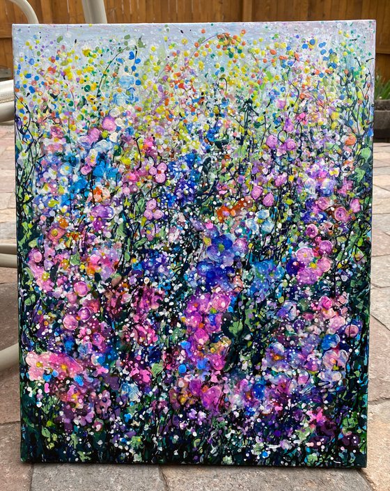Jackson Pollock Style Spring Meadow Painting