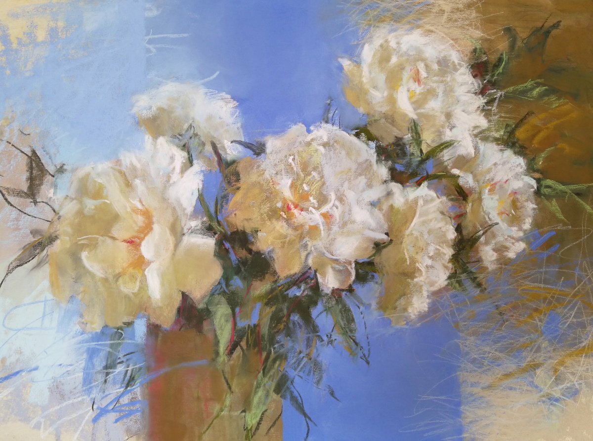 Trapped by the Decadent Beauty III. White Peonies by Silja Salmistu