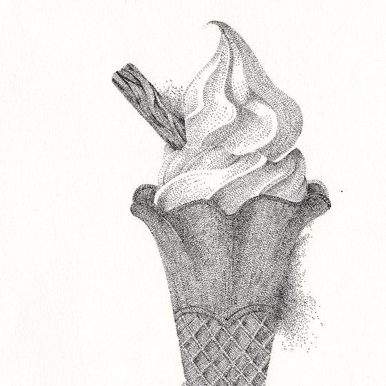 99p - Ice Cream Stippling Illustration