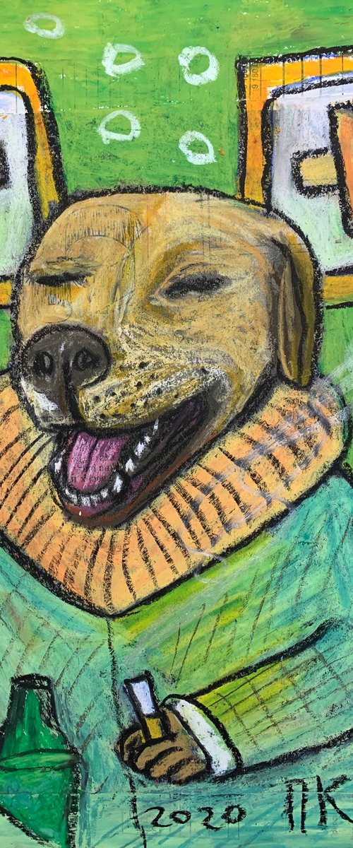 Smoking dog #62 by Pavel Kuragin