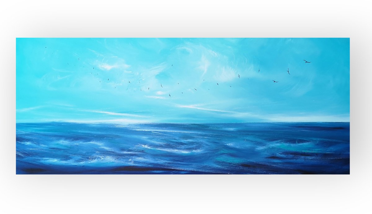 Fresh Blue - seascape, emotional, panoramic by Mel Graham