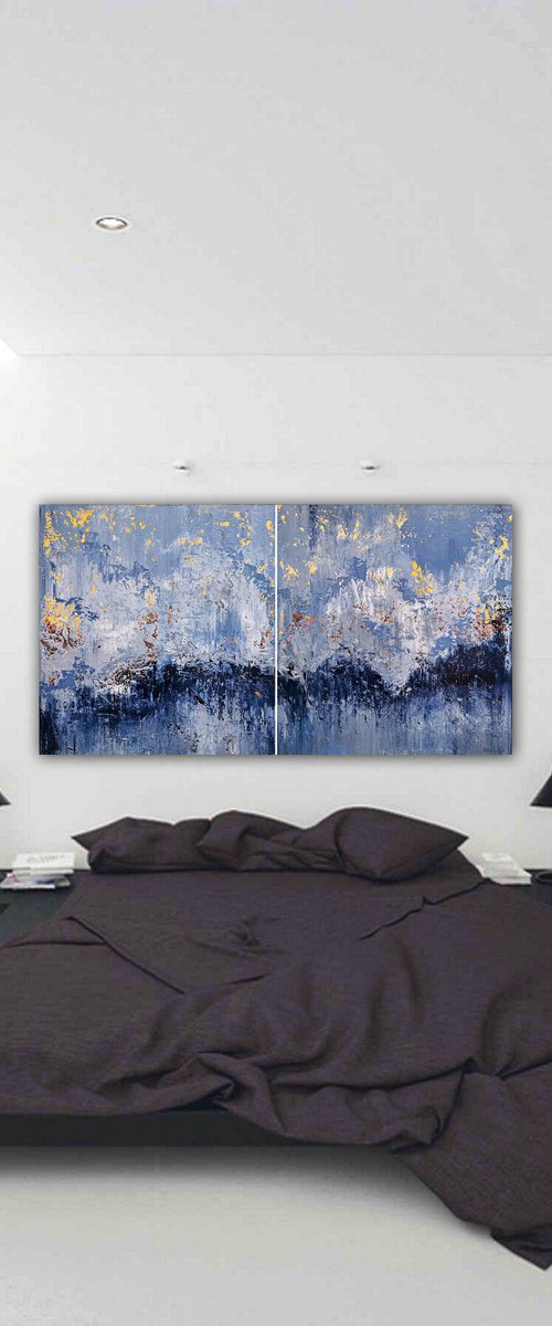 200x100cm. / abstract painting / Abstract 1181 by Alex Senchenko