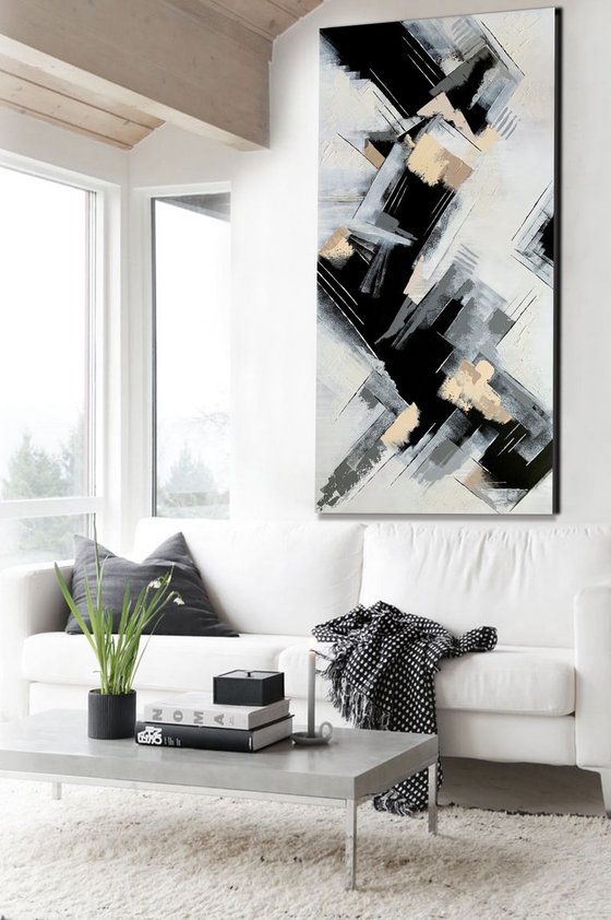 Days Like These - Large abstract art – Black & White Art - Expressions of energy and light.