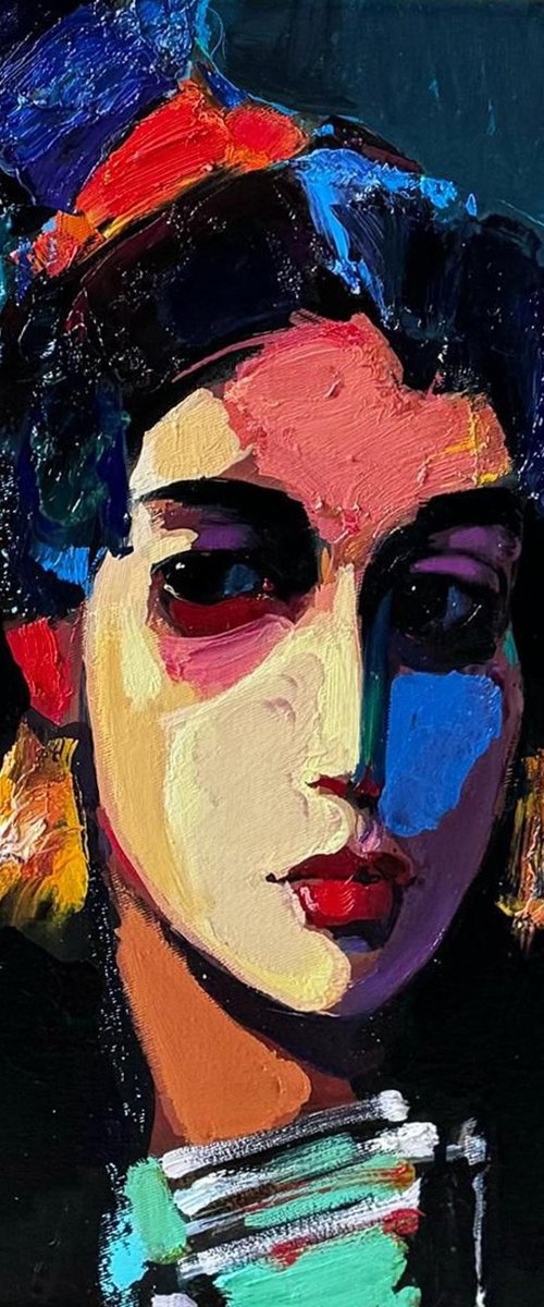 Girl with Yellow Earrings by Mher Chatinyan