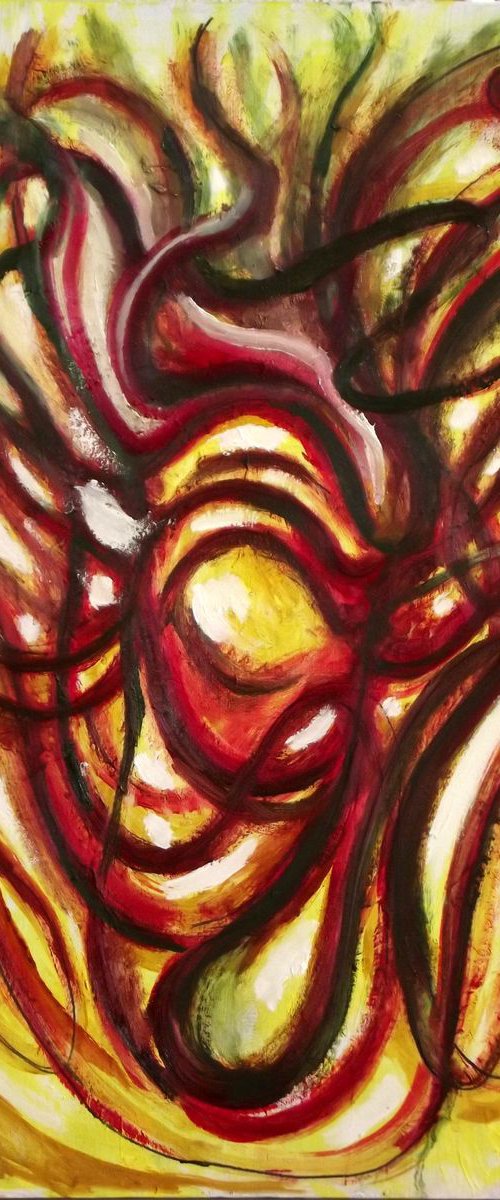 VIBRATIONS OF JOY - Abstract Oil painting (50x70cm) by Wadih Maalouf