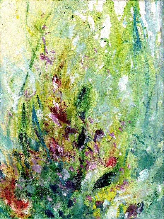 Floral Lullaby 40 - Flower Oil Painting by Kathy Morton Stanion
