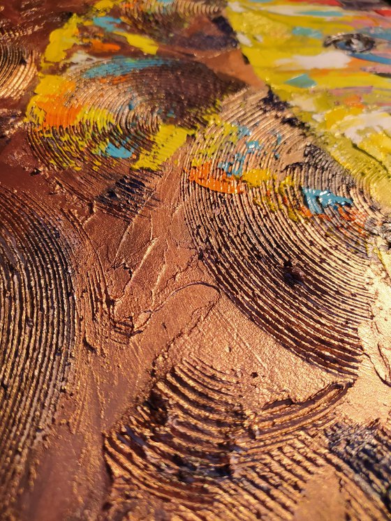 Elephant - mother, elephants, Africa, animals, animal face, african animal, texture paste, elephant painting, gift , oil painting, impressionism, animal portrait, palette knife,