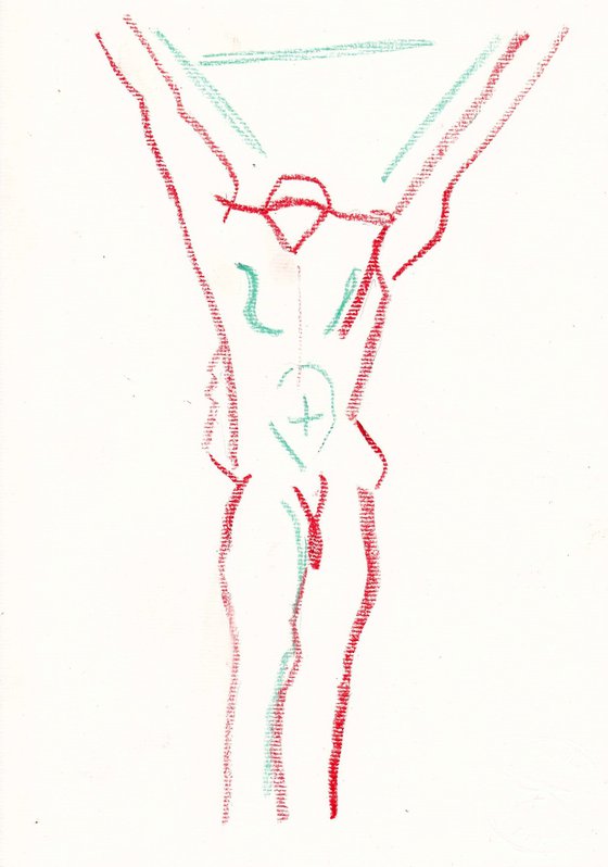 Male nude crucifixion