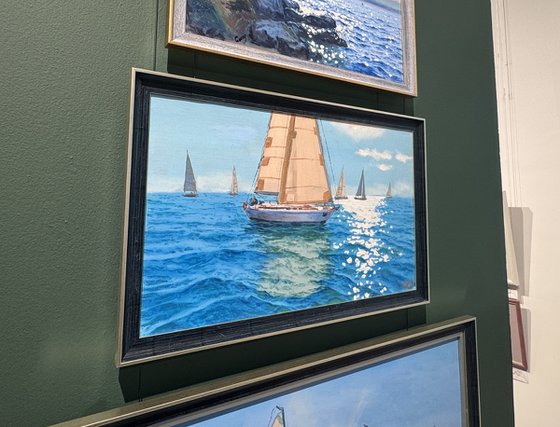Seascape with Sailboats 45