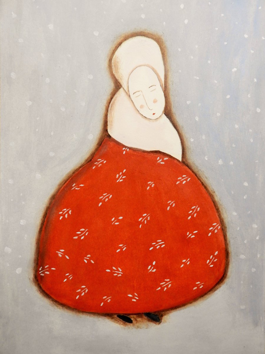 The Winter Lady in red by Silvia Beneforti