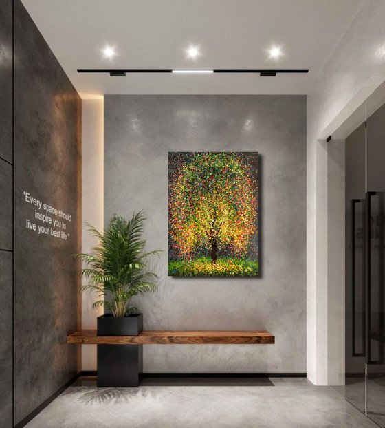 Golden Mosaic - Ready to Hang
