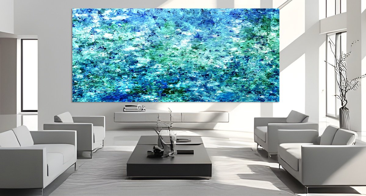Organic Abstract Acrylic Painting By Estelle Asmodelle, 122 X 55, Iro No Niwa (Garden Of Colour), Original Artwork