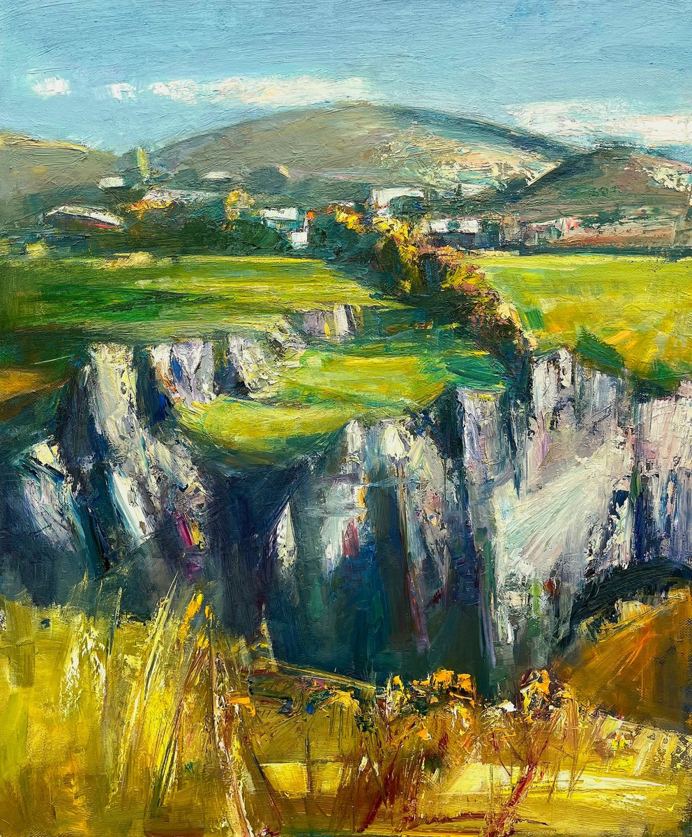 Impressionistic Landscape Oil Painting By Matevos Sargsyan, 20 X 24", Rocky Landscape, Original Artwork