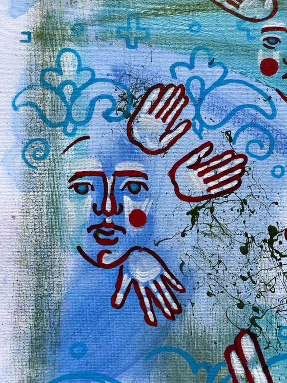 Abstract faces painting