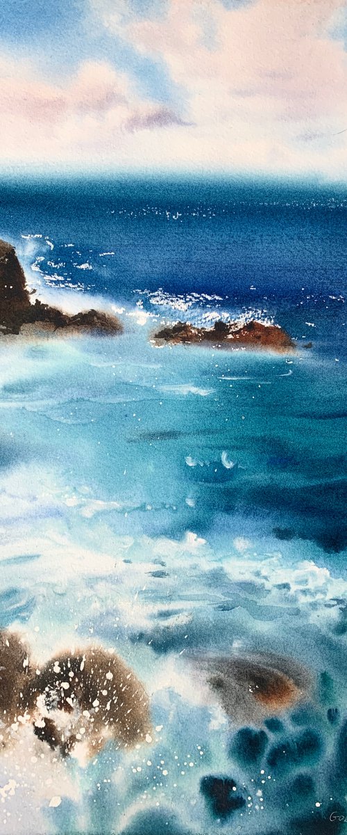 Cliffs and sea #2 by Eugenia Gorbacheva