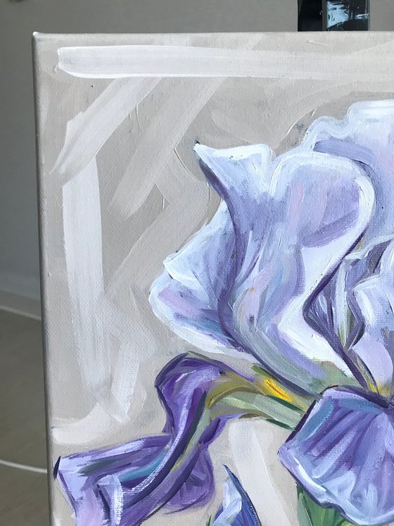 Iris Flower Oil Painting on canvas 28x35cm