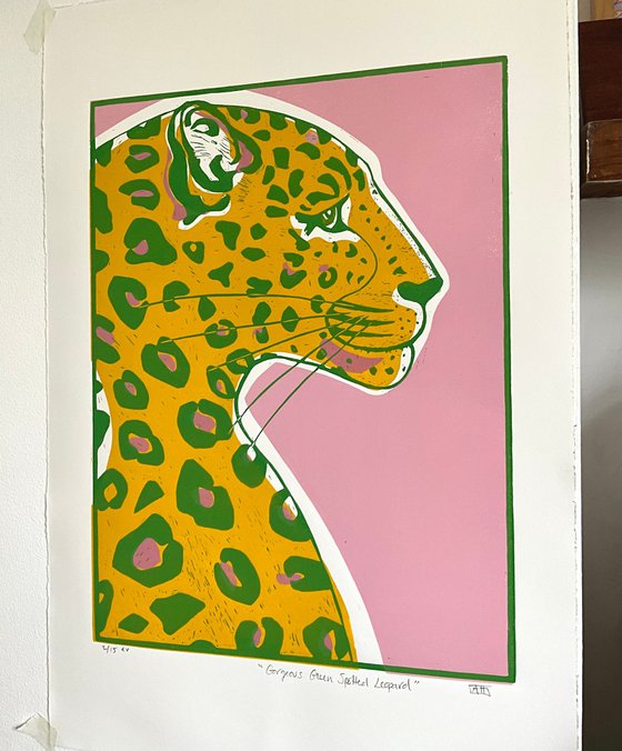 Gorgeous Green Spotted Leopard