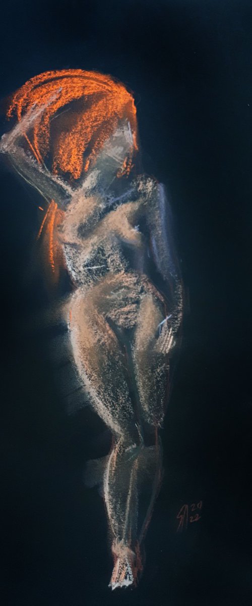 Nude Sketch II .09 /  ORIGINAL PAINTING by Salana Art Gallery