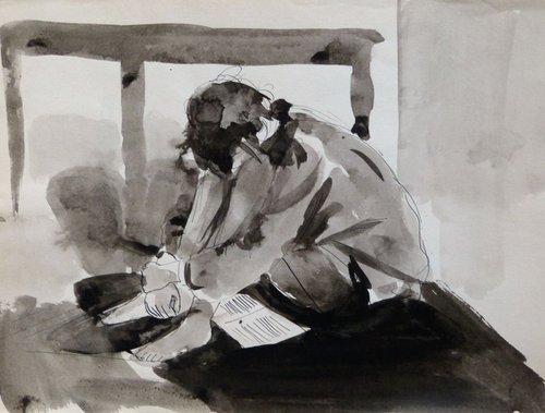 Student 25, 24x31 cm by Frederic Belaubre