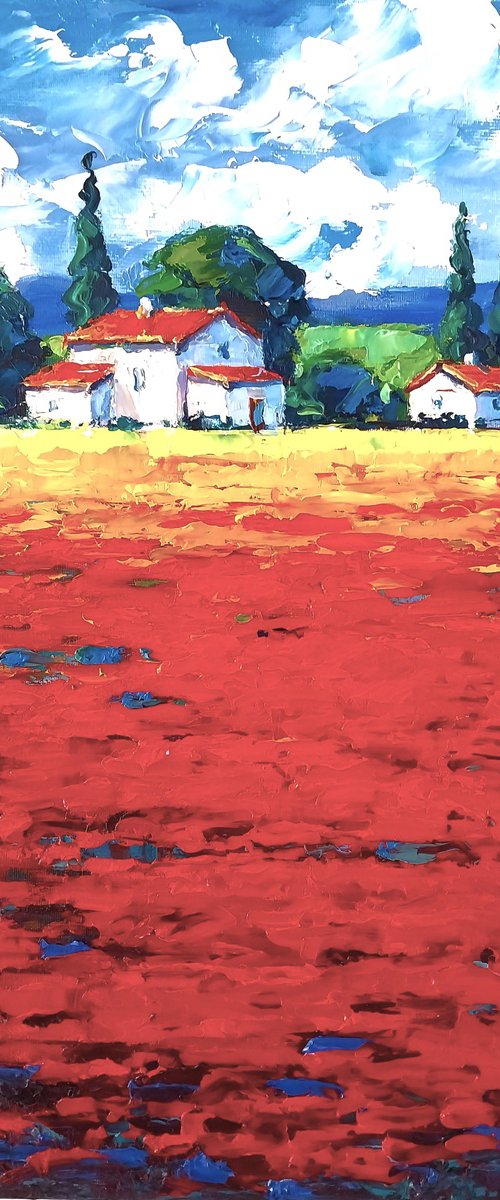 Rural landscape (Poppies ) by Andrej  Ostapchuk