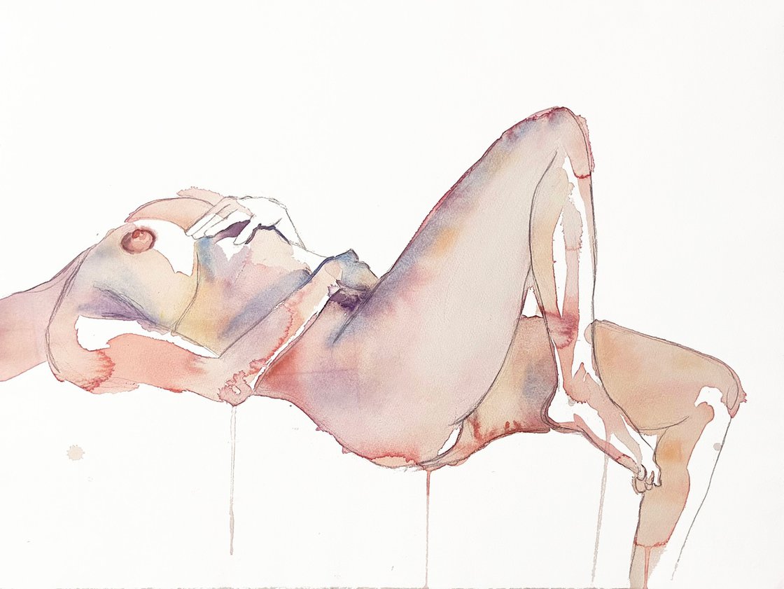 Nude No. 95 Watercolour by Elizabeth Becker | Artfinder