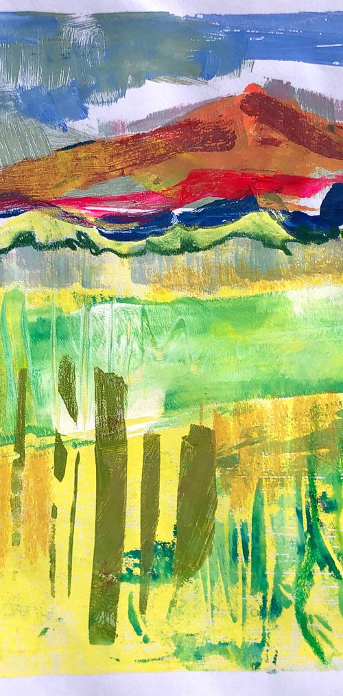 Large Monoprint Landscape 1 - Bodmin Moor by Annie Meier