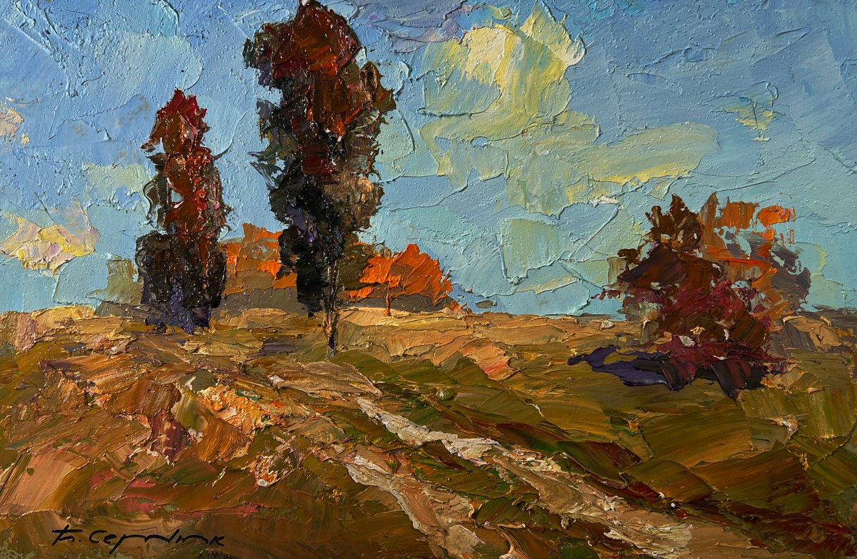 Across The Autumn Field By Boris Serdyuk, 12 X 8, Artwork For Sale On Artfinder