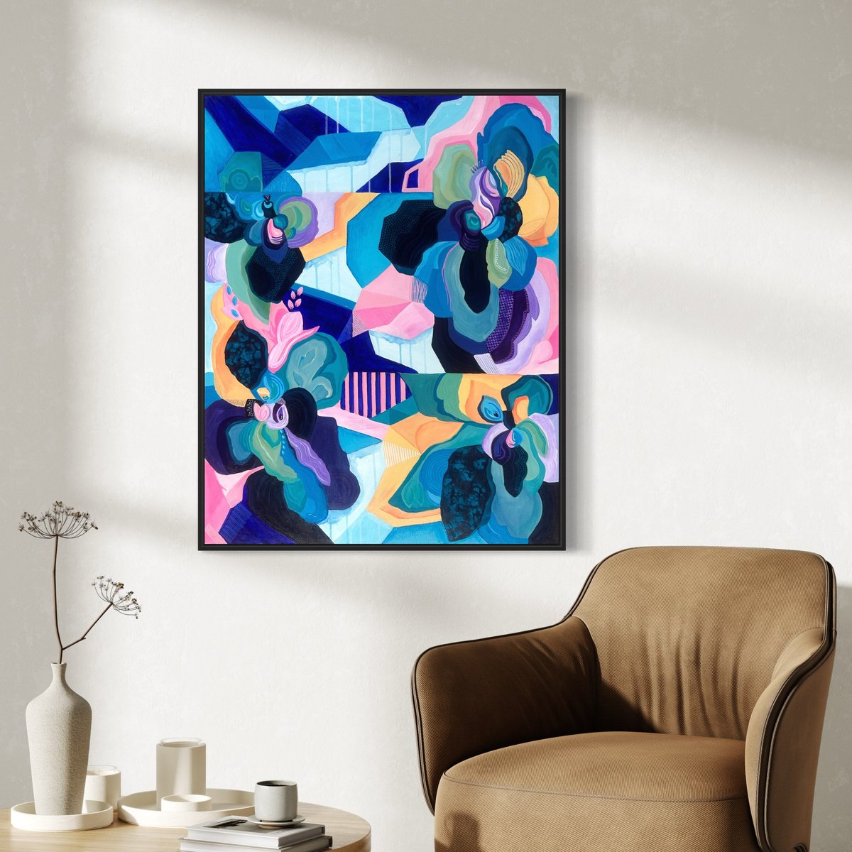 Abstract Painting By Samantha Malone, 31 X 39", Fragments Of Life, Original Artwork