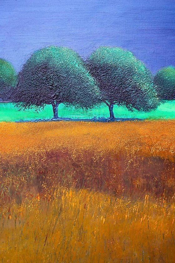 2 Trees Twilight 2 (Large Painting).