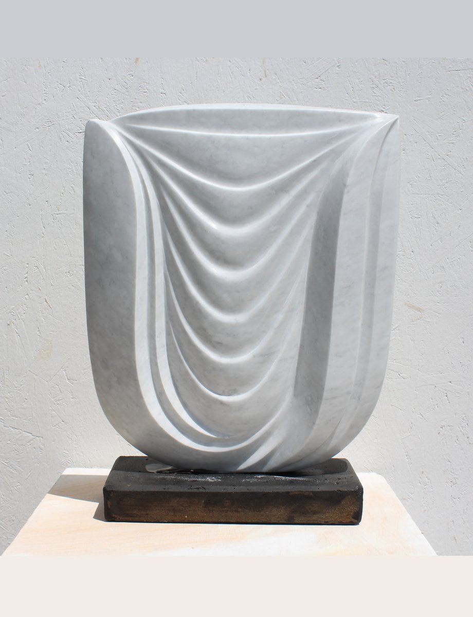 Landscape Stone Sculpture By Ognyan Hristov, 15 X 19", "Waves", Original Artwork