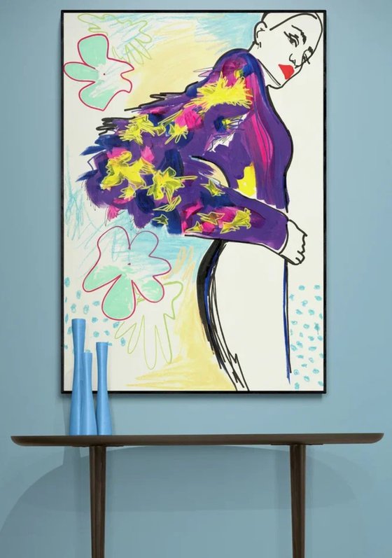 Woman Portrait with Purple Coat